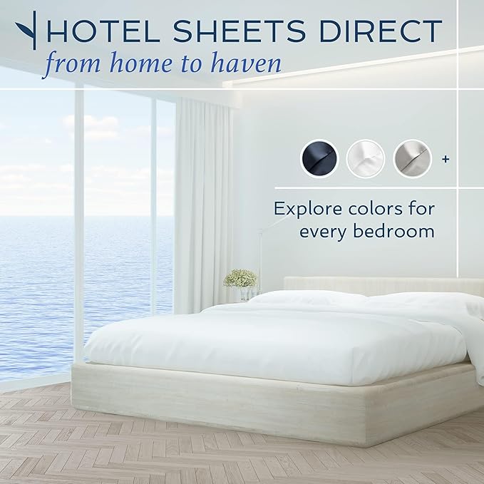 Hotel Sheets Direct 3 Piece Bed Sheet Set Twin Size, 100% Viscose Derived from Bamboo Sheets Set with 1 Pillowcase, Cooling & Breathable Luxury Bedding, Moisture-Wicking & Silky Soft, Dark Gray