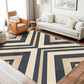 Modern Geometric Rug, Washable 3x5 Rug for Living Room, Herringbone Chevron Patterned Indoor Carpet, Modern Geometric Decor for Home, Bedroom, Soft Non Slip Thin Design FER74