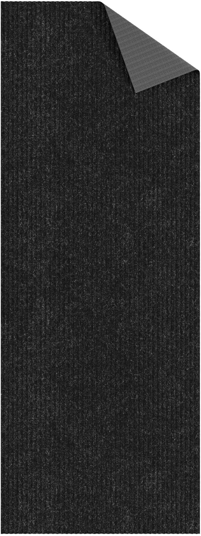 Ottomanson Non Slip Rug with Scraper Pile Durable for Indoor and Outdoor Use 2'7" x 9'10" Hallway Runner Mat - Ideal for Kitchen, Entryway, Patio & Garage - High-Traffic Carpet, Black