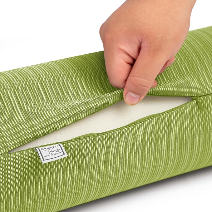 Sherry Kline Island Breeze Indoor/Outdoor Corded Neck Bolster Kiwi 6"x 18" Set of 2