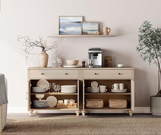 WAMPAT Farmhouse TV Stand for 85 inch TV