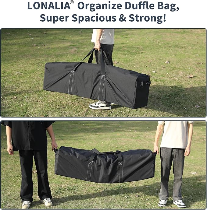 48 Inch Duffle Bag for Travel Camping - 165L Extra Large Heavy Duty Duffel Bag, Sport Equipment Storage Bag with 2 Sides Handles-Black