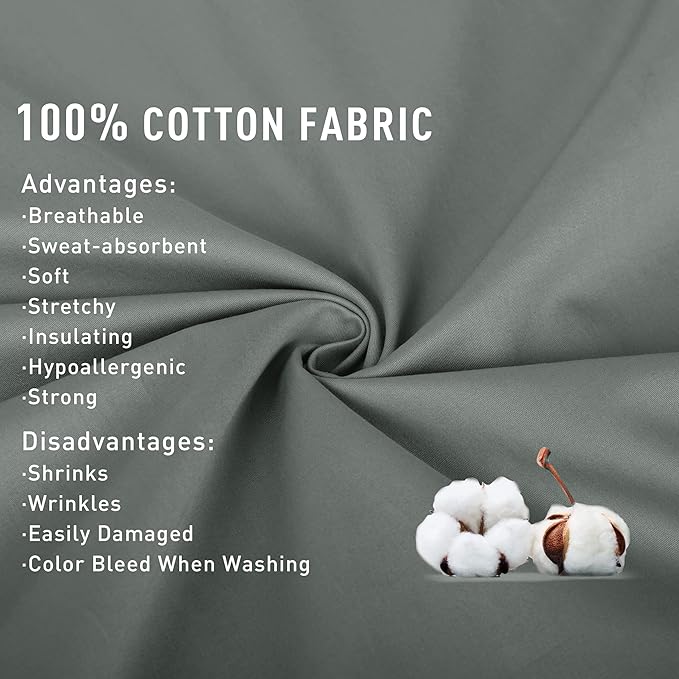 Sunflower Queen Fitted Sheet, 1-Piece Extra Deep Pocket Fitted Bottom Sheet 22", 100% Cotton Sateen Soft Breathable, Ultimate Gray