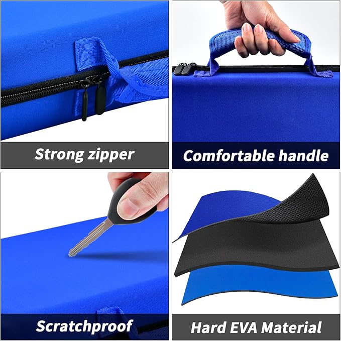 GWCASE Display Case for 66+ Pocket Knives. Folding Holder, Butterfly Storage Organizer, Roll Collection Pouch Carrier Bag for Survival Tactical Outdoor for EDC Mini Knife -Blue
