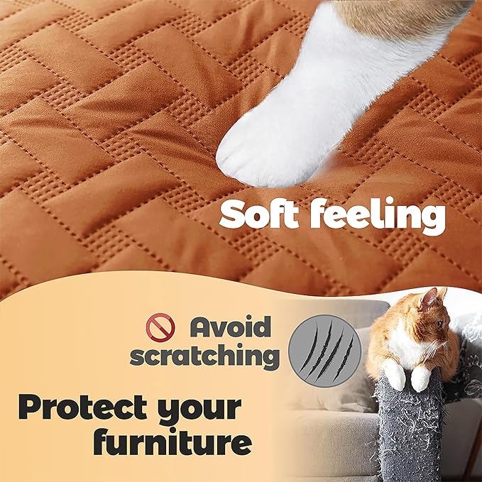 gogobunny 100% Double Sided Waterproof Dog Blanket Soft Pet Bed Cover Reversible Protect Furniture Couch Sofa Car for Puppy Cat Kids (Dark Pumpkin/Light Pumpkin, 82x102 Inch (Pack of 1))