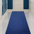 Custom Made Runner Rug Low Pile with Rubber Backing for Kitchen Foyer Hallway Entry Choose Your Length Size 26 Inch Wide Solid and Plain Dark Blue Color (43 feet x 26 inch)