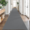 IOHOUZE Washable Exrea Long Hallway Runner Rug 3x20 Non Slip Rubber Backed Kitchen Runner Entryway Runner Indoor, Woven Rugs Floor Carpet for Kitchen Hall Entryway Stair, Dark Grey