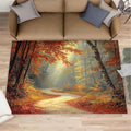 5x6 Autumn Forest Rugs for Office - Natural Landscape Living Room Carpet, Forest Path Bedroom Area Rug Kids Low Pile Rug for Indoor Outdoor Hardwood Floors Home Decor