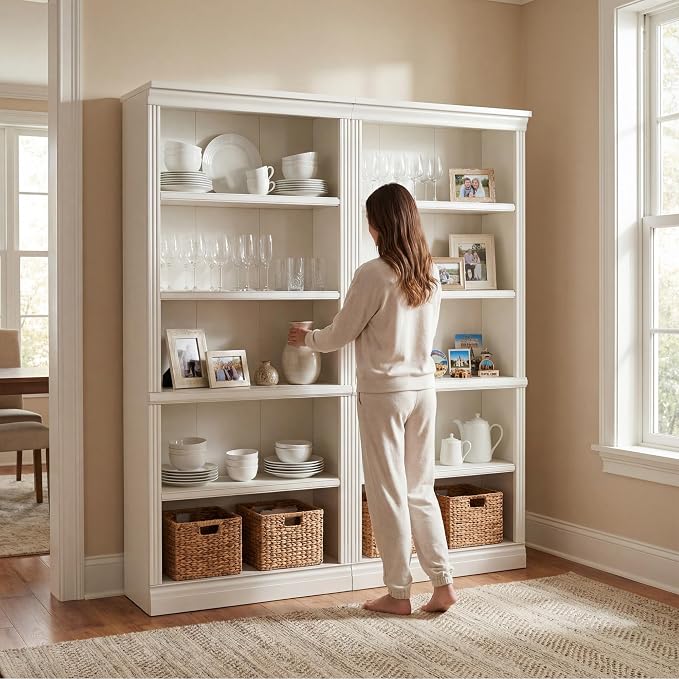 Furniwell Bookcase Bookshelves, 5-Shelf Tall Bookcase 71" Wood Open Display