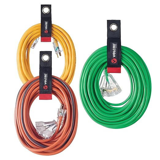 What’s in the box: VELCRO Brand Easy Hang Extension Cord Holder Organizer Variety Pack, 3-pack (10", 14" and 18")