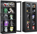 Metal Storage Cabinet with Lock and Glass Doors, Glass Display Cabinet