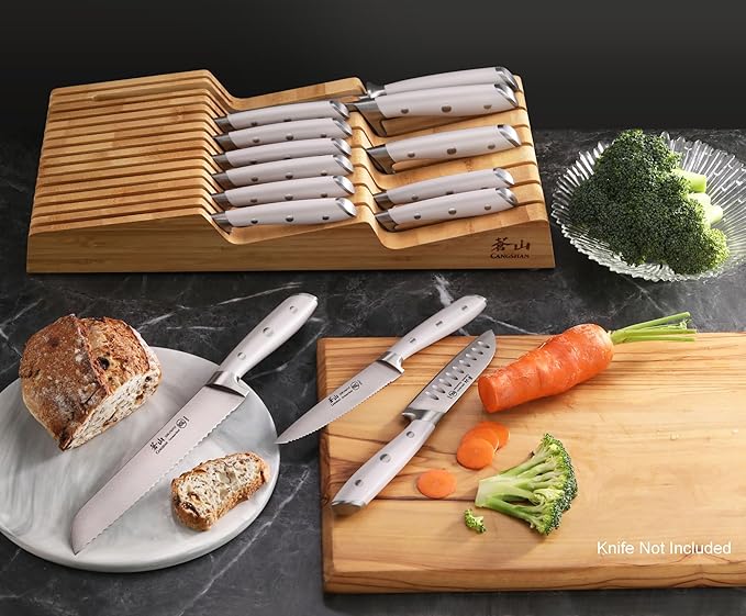 Cangshan Bamboo In-Drawer 15-Slot Knife Organizer Block