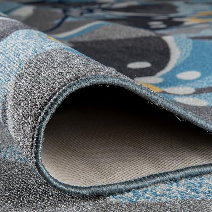 Rugshop Gray Large Floral Non-Slip Runner Rug Fade Resistant for Hallway, Entryway and Kitchen, 2'7" x 6'