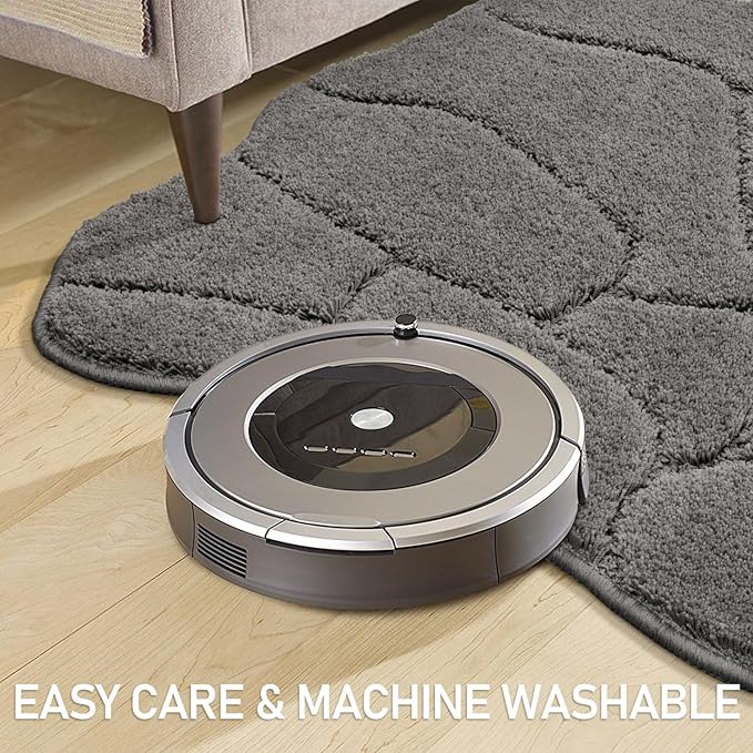 Large Dog Door Mat for Muddy Paws, 32x47 Absorbent Dirt Trapper Long Door Mat, Non-Slip Washable Mud Mat for Dogs, Polyester Microfiber Soft Pet Rug Mat for Entryway, Mud Dog Paws, Patio (Gray)