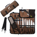 EVERPRIDE Chef Knife Roll Bag Holds 10 Knives – Contains 2 Large Zippered Pockets for Meat Cleavers and Cooking Tools – Durable Knife Carrier Case for Chefs and Culinary Students – Knives Not Included