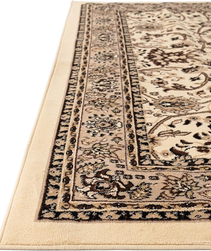 Unique Loom Sialk Hill Collection Area Rug - Washington (4' 1" x 6' 1" Rectangle Ivory/Black)