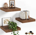 Fun Memories Floating Shelves for Wall, 12 Inch Set of 3 Rustic Wood Wall