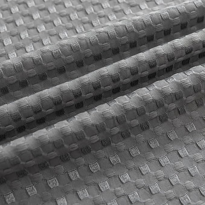 Queen Bed Skirt, Pleated Waffle Weave Bed Skirt with Split Corners, Tailored Dust Ruffle 14 Inch Drop Easy Fit, Machine Washable (Grey, Queen - 14" Drop)