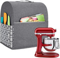 Yarwo Stand Mixer Cover Compatible with 6-8 Quart KitchenAid Mixer, Protective Dust Cover with Top Handle and Pockets for Accessories, Gray with Arrow