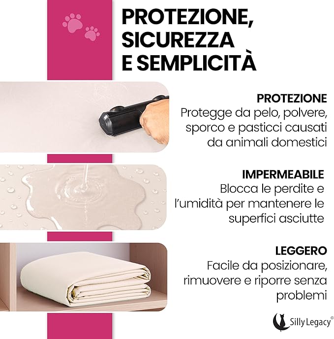SILLY LEGACY Thin Reversible Waterproof Protective Bed Cover (Queen Size, 96 x 82 inch), for Dogs and Cats, Babies; Incontinence, Dirt, Drool