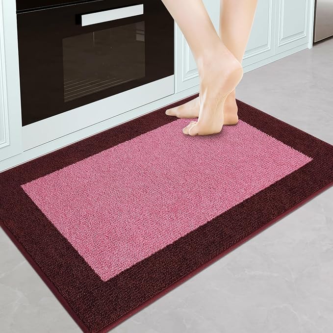 Machine Washable Throw Rug 24" x 36", Non Slip Kitchen Mat for Floor, Absorbent Entryway Rug for Kitchen, Bathroom, Door