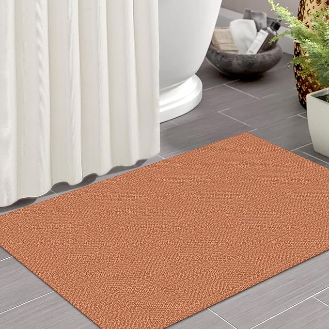 IOHOUZE Small Area Rug 2x3 Washable Woven Rugs for Entryway Non Slip Rubber Backed Front Door Rugs Indoor Doormat Throw Rug Floor Carpet for Entrance Kitchen, Rustic Orange