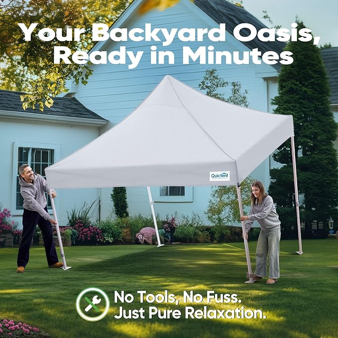 Quictent 10x10 Heavy Duty Pop Up Canopy Tent with Sidewalls, Hexagonal Legs- Commercial Instant Shelter with 3-Year Frame Warranty, 800D Waterproof Oxford Fabric for Weddings, Events, Outdoor Markets