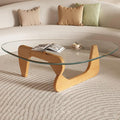 Glass Coffee Table, 35.8" Modern Center Table