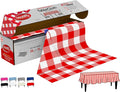 Neatiffy Disposable Plastic Table Cloth Roll | 54 in x 108 Ft Waterproof Tablecloth | Table Cover for Rectangle, Square, Round Oval Tables | Picnic, Party, Banquet, Birthdays, Weddings, Red Checkered