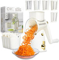 COOK WITH COLOR Rotary Cheese Grater with Handle - Counter Cheese Grater Suction Base with Hand Crank - 5 Blade Cheese Shredder - Easy to Use Manual Vegetable Chopper and Mandolin