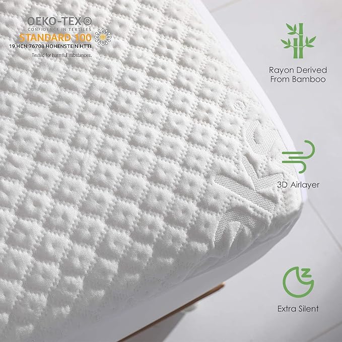 Twin XL Size Waterproof Mattress Protector Fitted Mattress Pad Cover with Deep Pocket Up to 15''