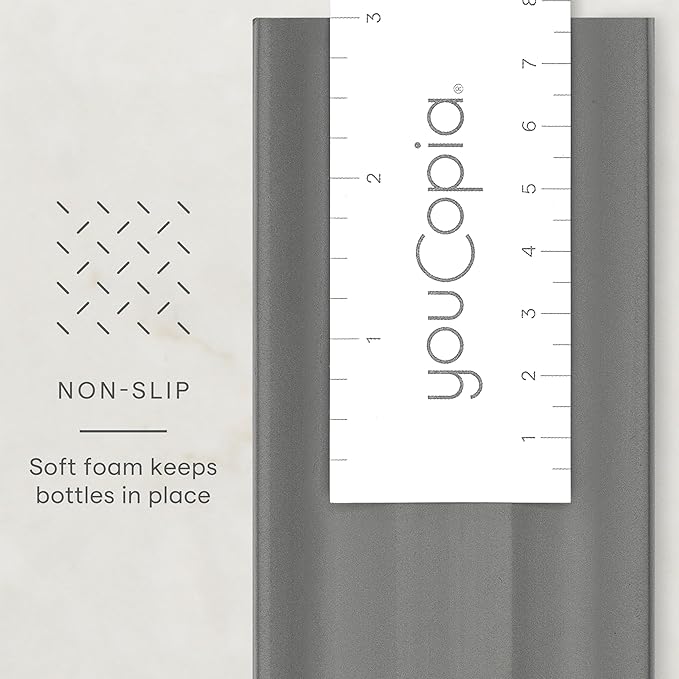 YouCopia SpiceLiner Spice Rack Drawer Organizer (Universal Fit 10’ Roll),Gray