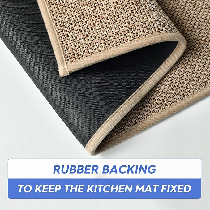 Artoid Mode Washable Non Slip Rubber Backing Kitchen Rugs Doormat, Absorbent Kitchen Floor Mats Front of Sink Kitchen Mats for Floor Home Decor 17x29 Inch