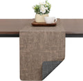 Table Runners 72 Inches Long, Dual-Sided Faux Leather Farmhouse Table Runner Waterproof Heatproof Non-Slip for Living Room Party Home Decor Holiday Decorations(Gray Brown, 15 x 72 Inch)