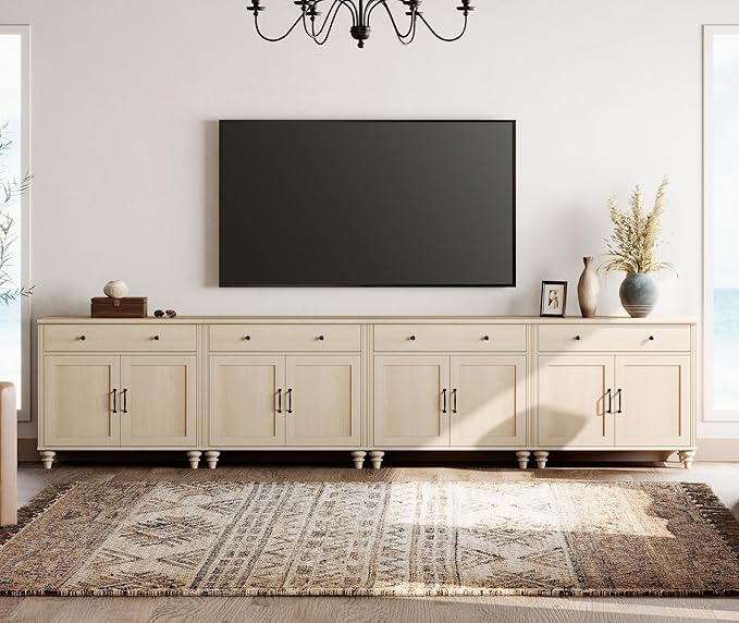 WAMPAT Farmhouse TV Stand for 85 inch TV