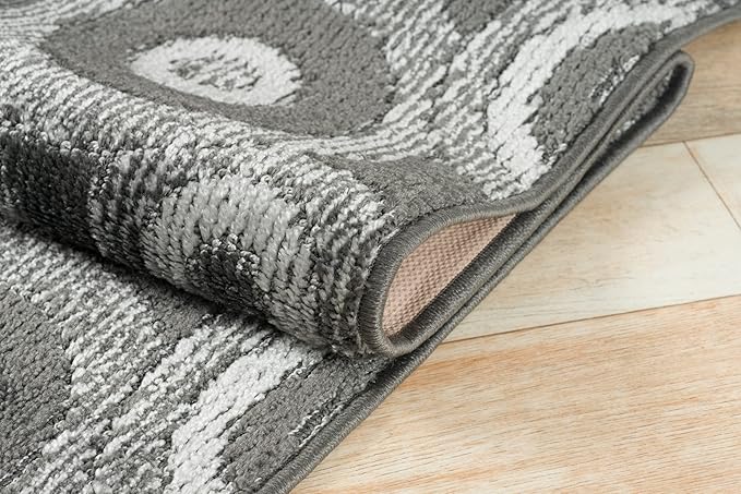 24 ft Extra Long Grey Hallway Runner Rug | Non-Slip & Machine Washable | Custom Cut to Size 2'3" x 24' (Runner) | REMNAZ