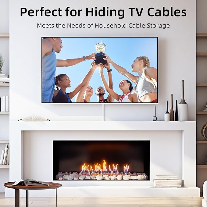 Delamu Cord Hider, 31.5in Cord Covers for Wires on Wall, Paintable Cable Hider, Easy to Use Wire Covers for Cords, Wire Hiders for TV on Wall, Cable Cover Cable Management, W0.59in H0.40in