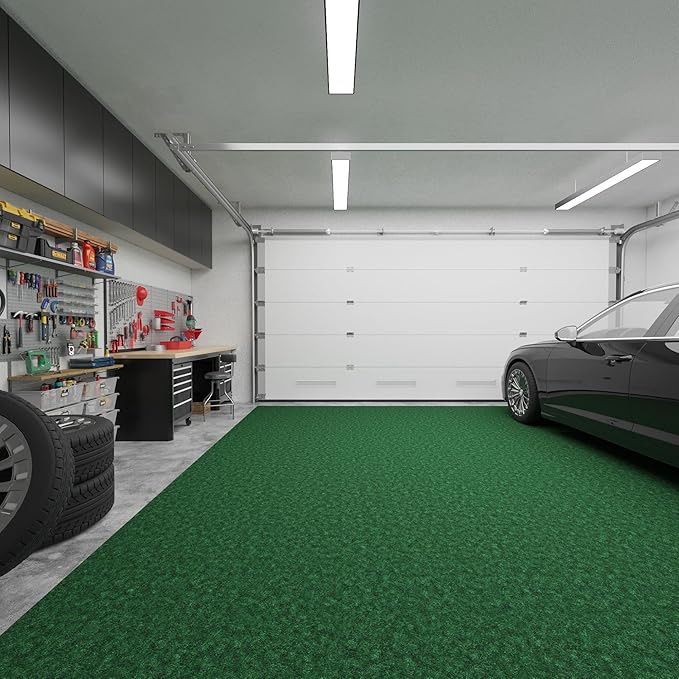 Ottomanson 6'6" x 35' Hallway Runner with Scraper Pile - Extra Durable Non-Slip Rug Mat for Indoor & Outdoor Use - Ideal for Kitchen, Entryway & Garage - High-Traffic Carpet, Green