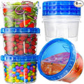 BiuLeon 6 Pack-17oz Freezer Storage Containers, Plastic Food Storage Containers with Twist Top Lids, BPA Free and Reusable Soup Containers with Lid, Microwave and Dishwasher Safe