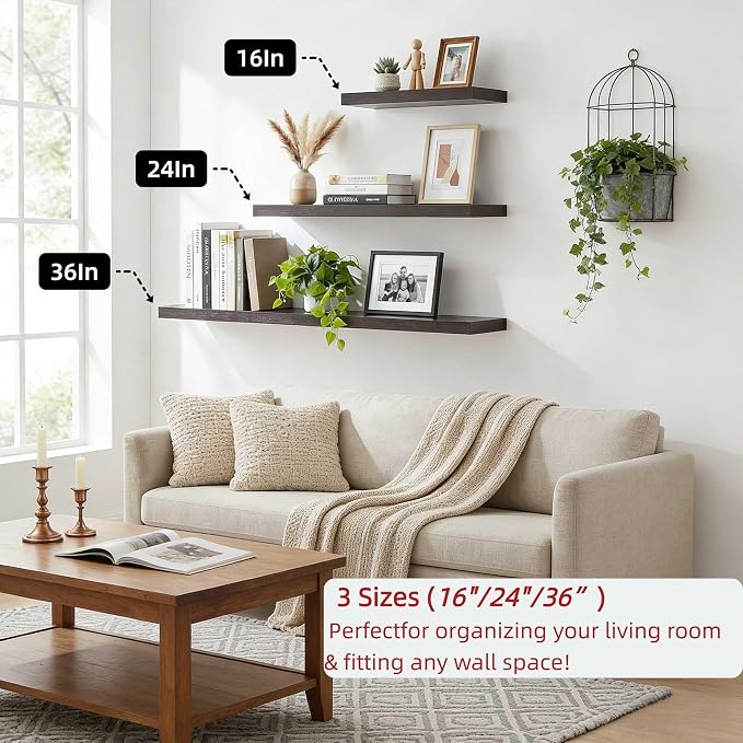SAUMONIERES Floating Shelves Wall Shelf Solid Wood