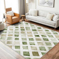Checkered Rug, Washable 3x5 Rug for Living Room, Geometric Rhombus Patterned Indoor Carpet, Checkered Decor for Home, Bedroom, Soft Non Slip Thin Design FER34