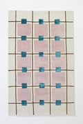 Greer Wool Area Rug - Chic Hand-Tufted Mauve, Blue, and Beige Design for Stylish Home Decor (7x7 Ft Square)