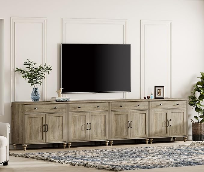 WAMPAT Farmhouse TV Stand for 85 inch TV