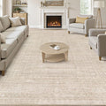 7x9 Area Rug Living Room: Washable Large Vintage Beige Rugs Neutral Non-Slip Soft Stain Resistant Indoor Carpet for Bedroom Nursery Dining Room Under Table Bed Home House Office Playroom
