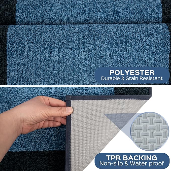 Machine Washable Throw Rug 24" x 36", Non Slip Kitchen Mat for Floor, Absorbent Entryway Rug for Kitchen, Bathroom, Door