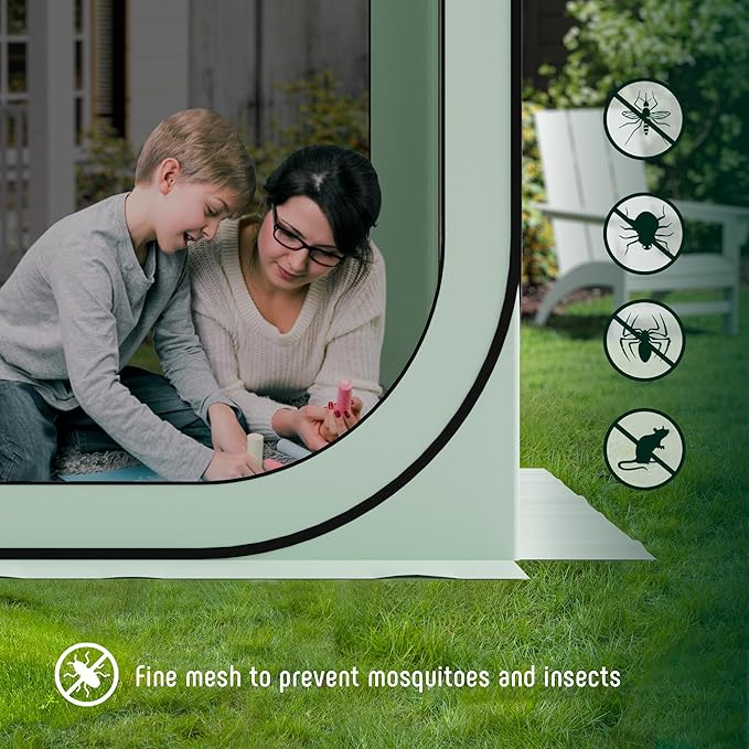 Werph 6x6 Pop Up Screen Tent, Mosquito Net Gazebo, UV Resistant Roof Waterproof Screen Canopy, Quick Setup Outdoor Shelter for Backyard, Patio, Garden, Picnic, Camping and Events, Green