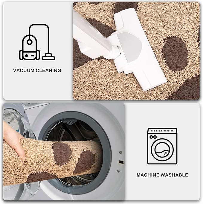 PURRUGS Dirt Trapping Door Mat 24" x 35.5", Non-Skid/Slip Machine Washable Microfiber Entryway Rug, Dog Doormat, Super Absorbent Welcome Mat for Muddy Wet Shoes and Paws, Beige