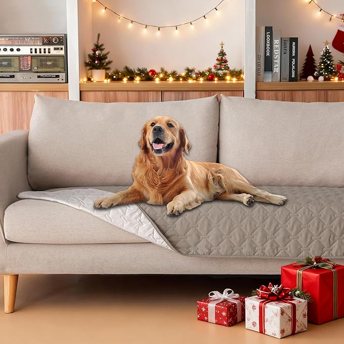 gogobunny 100% Double Sided Waterproof Dog Blanket Soft Pet Bed Cover Reversible Protect Furniture Couch Sofa Car for Puppy Large Dog Cat (Dark Stone/Light Stone, 30x70 Inch (Pack of 1))