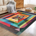5x7 Colorful Geometry Rugs for Bedroom Decor, Washable Abstract Geometric Pattern Area Rug, Living Room Home Decoration, Non Slip Soft Thin, Abstract Art Decor Carpet PF-P 49
