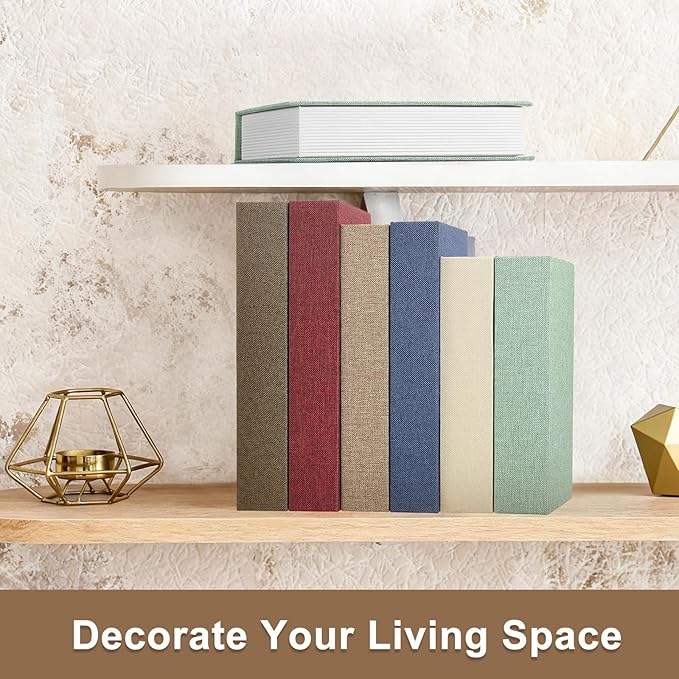 uxcell Decorative Books, 8.7 x 5.9 Linen Fake Books for Decoration Faux Decor Book for Modern Aesthetic Home Office Coffee Table Shelf Desktop Display, White